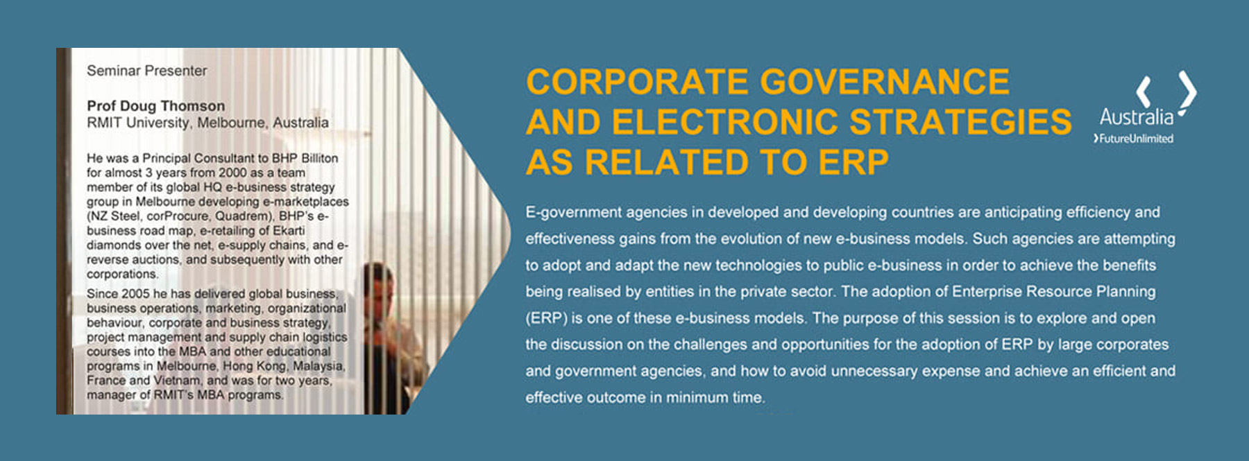 Corporate Governance and Electronic Strategies as related to ERP 2015