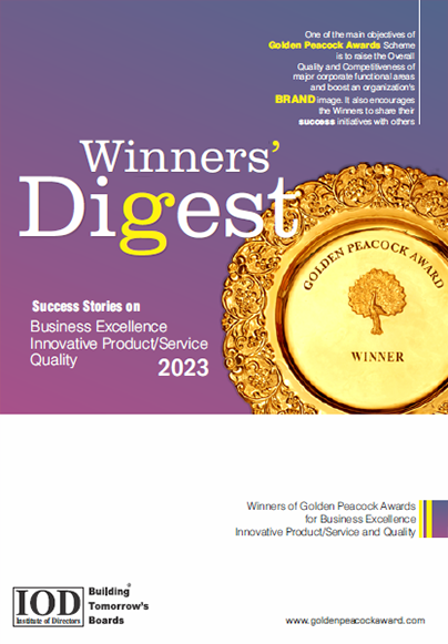 2023 - Winners' Digest - Business Excellence Innovative Product/Service and Quality